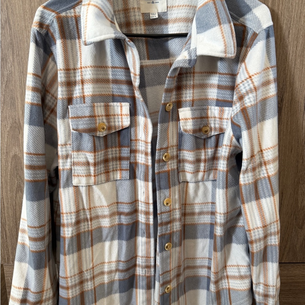 Wallflower Blue and Brown Plaid Shirt